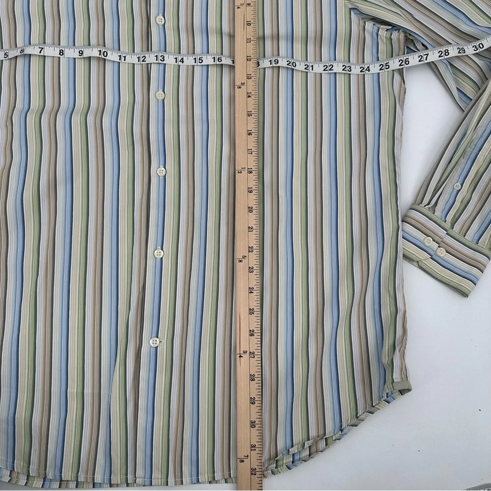 3/$15 Banana Republic Dress Shirt Mens XL Classic Fit Button Up Stripes 00s L/S